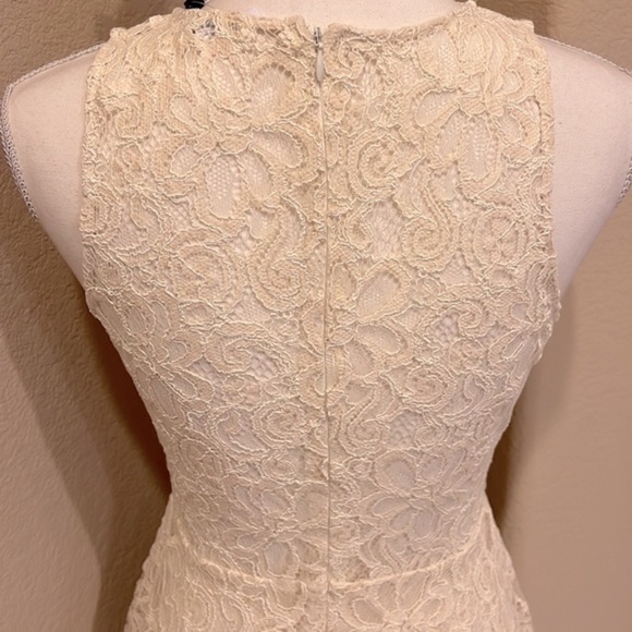 BB Dakota Ivory Lace FIt & Flare Sleeveless Dress - Picture 6 of 16